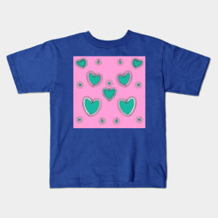 Bright Colorful Heart Pattern Kids T-Shirt